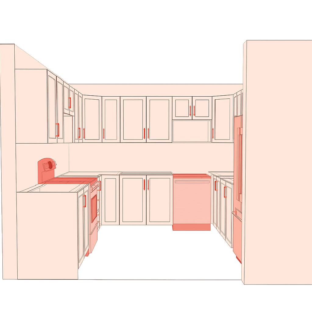 10FT x 10FT x 10FT U-Shape Kitchen